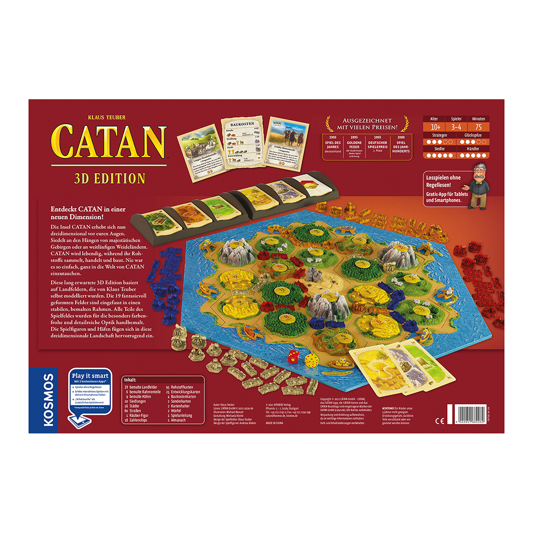 Gioco Da Tavolo CATAN Edizione 3D, Nuovo, Per Appassionati Di Strategia E Collezionisti